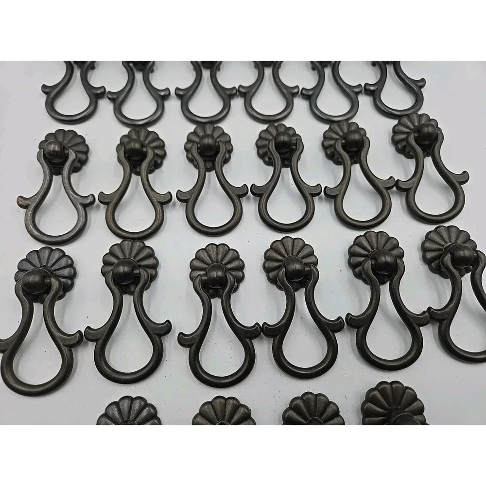 28 French Provincial Antique Drop‎ Ring Drawer Pull Victorian Cabinet Handle